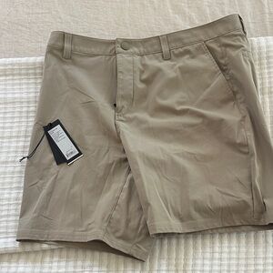 Rhone Men's Beige Flat Front Shorts